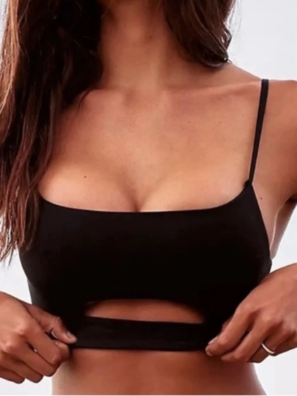 Toast Swim Signature Cut Out Bikini Top ✧ Black ✧ Size M